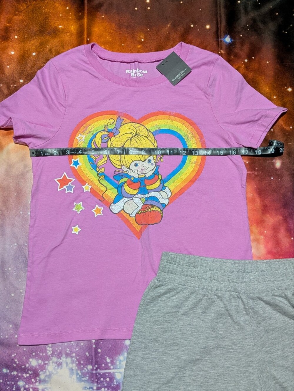 Rainbow Brite Pink Short Sleeve Pajama Set Size Small - Picture 5 of 6